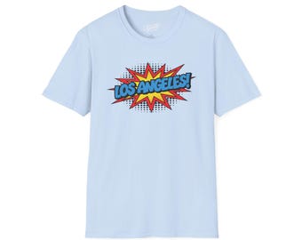 Los Angeles Pop Art T-Shirt: Unisex Ring-Spun Cotton Tee