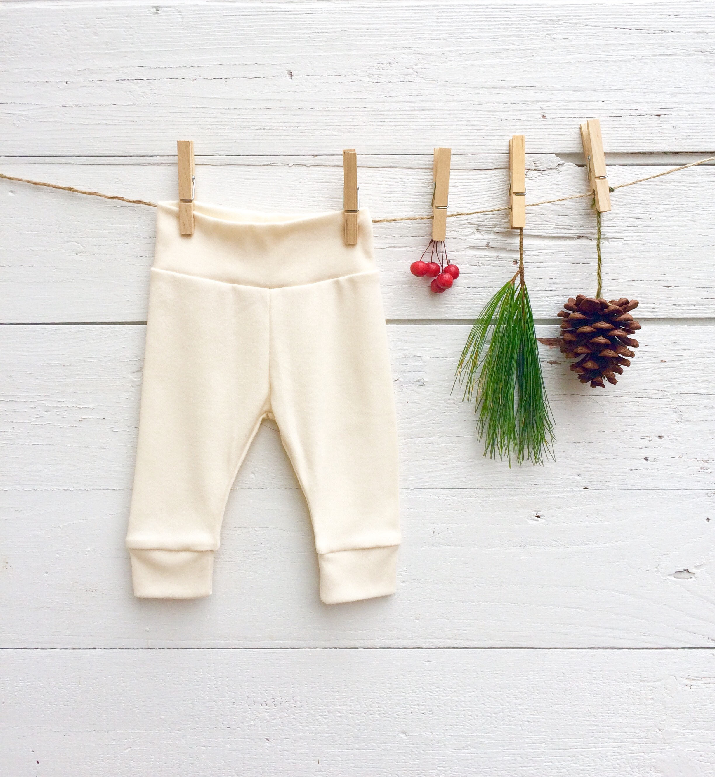 cream baby leggings