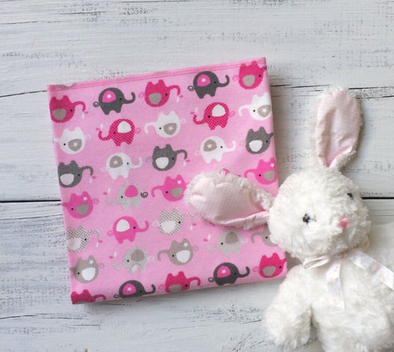 Pink Elephants Receiving Blanket Baby Girl Blanket Baby Etsy