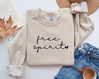 Free Spirit Crewneck Sweatshirt, Adult Graphic Sweatshirt