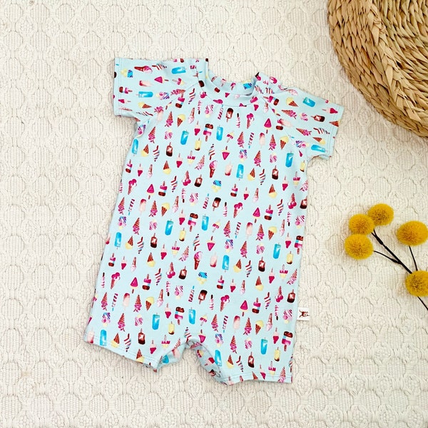 Ice Cream Baby Romper, Summer Kids Romper, Baby Girl Romper, Baby Bodysuit, Jumper, Playsuit, Jumpsuit