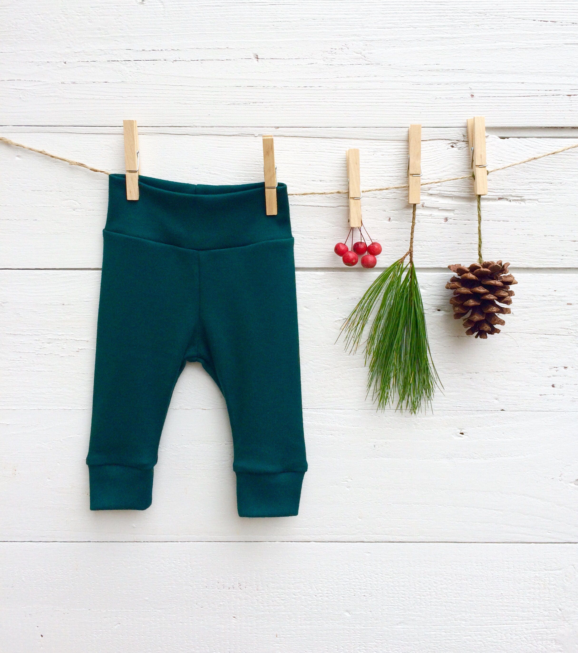 green baby leggings