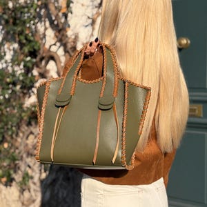 Handmade Genuine Leather Tote Bag, Leather Crossbody Bag, Italian Leather Handbag for Women, Top Handle Bag, Women’s Handbag & Birthday Gift