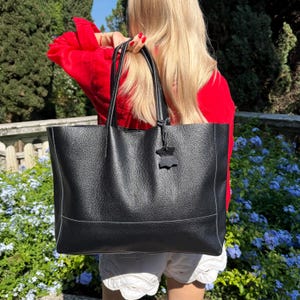Handmade Oversize Tote Bag, Extra Large Black Leather Tote, Soft Leather Shopper, Large Leather Shoulder Bag, Soft Leather Hobo & Bag Gift