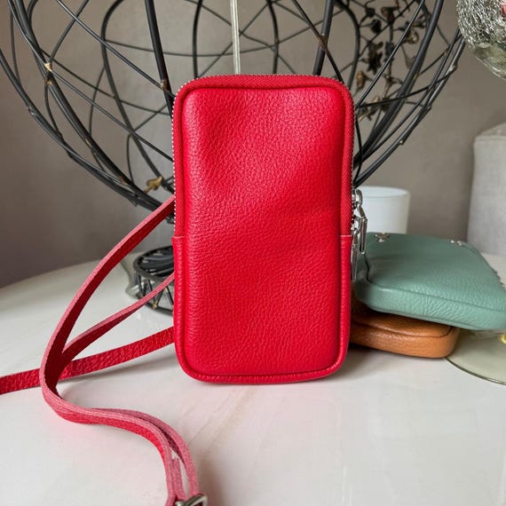 Handmade Leather Phone Case, Crossbody Phone Pouch, Slim Phone Bag, Sling Bag, Leather Wallet Women, Small Crossbody Bag, Christmas Gift