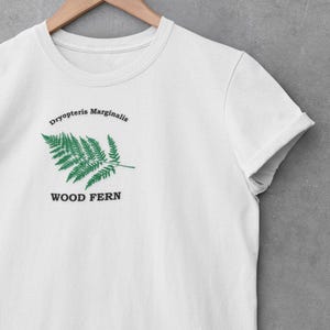 Wood Fern Leaf T-shirt, Nature Lover Gift, Botanical Shirt, Outdoor Adventure Tee, Plant Enthusiast Top