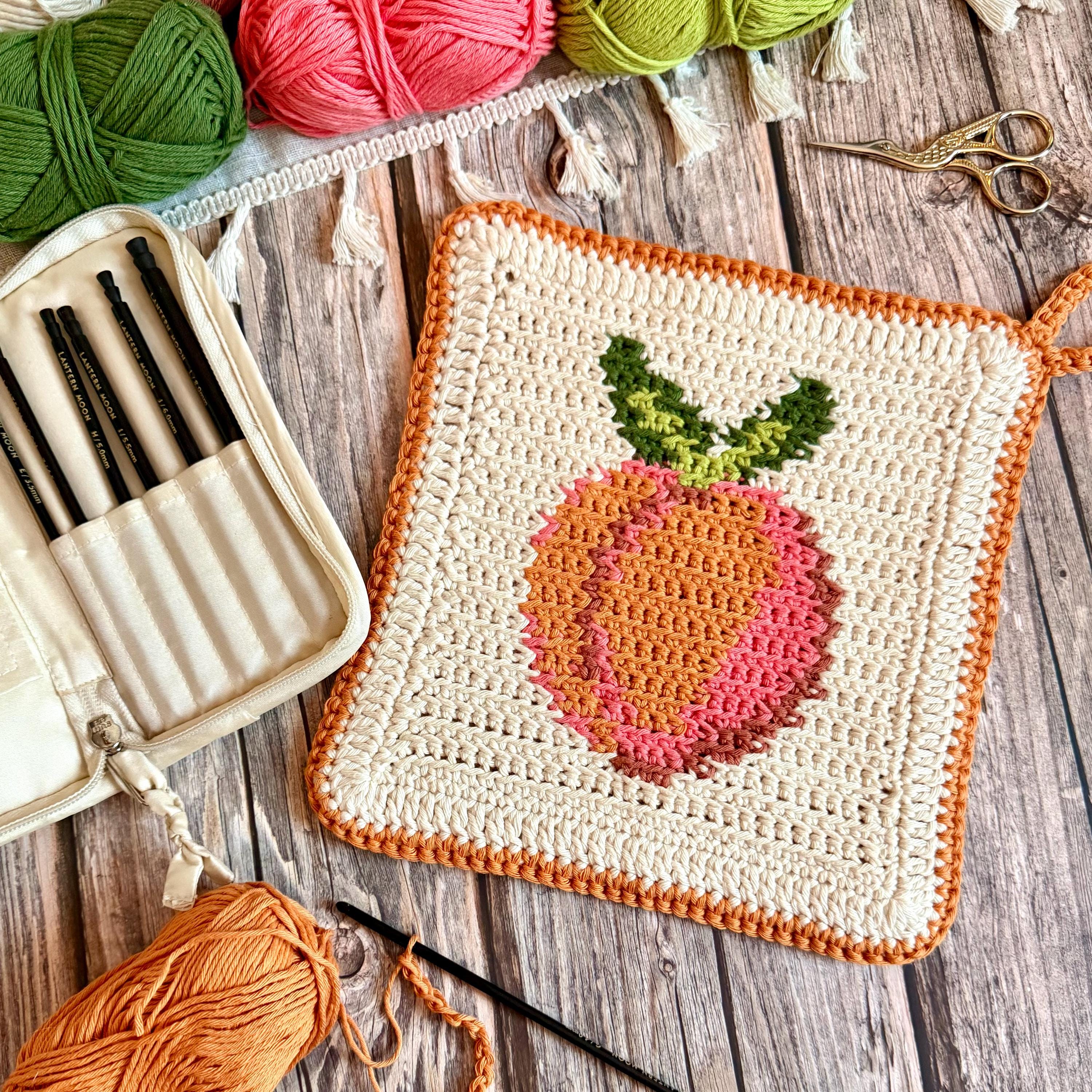 Peach Crochet Potholder Pattern: 2 Tapestry Crochet Fruit Charts