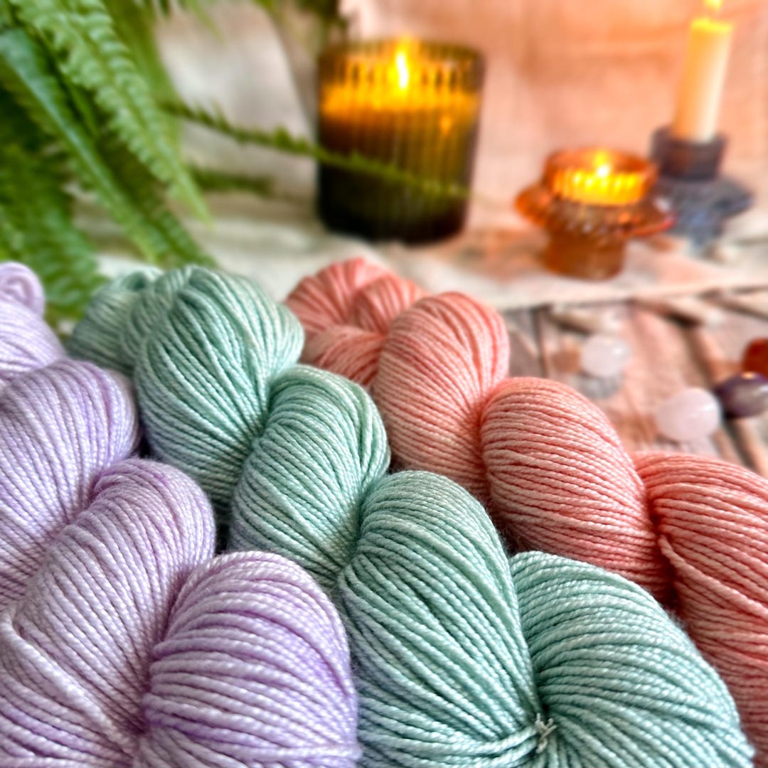 Yarn Tasting Spring Hand Dyed Merino Silk DK Yarn: Luna by Symfonie Yarns, Spring Colors ...