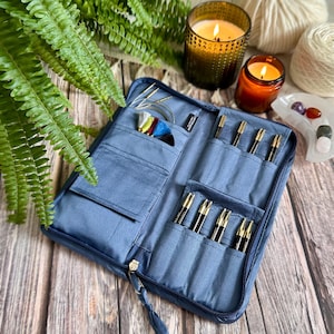Lantern Moon Glory Interchangeable Knitting Needle Set (5 inch) | Gifts for Knitters | Luxury Knitting | Wooden Circular Knitting Needles