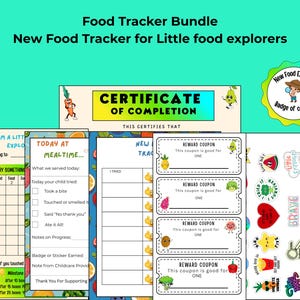 Little Food Explorer, Reward Chart Bundle, Picky Eater Tracker, Printable Charts, Certificates, Sticker Sheets + Cricut PNGs, Mealtime