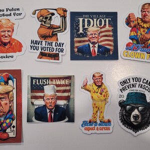 Anti-Trump Parody Sticker Pack: Political Satire Vinyl Decals