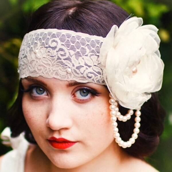 Vintage Lace Scallop Headband