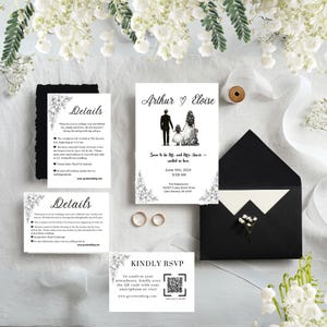 Invito di nozze minimalista ed elegante, invito di nozze digitale con download immediato, invito di nozze senza tempo, invito di nozze con testo minimalista