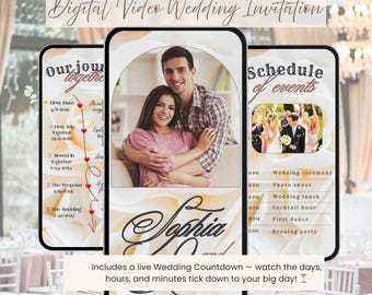 Elegant Animated Wedding Invitation: Custom Video Invite (Canva Template, Digital Download)