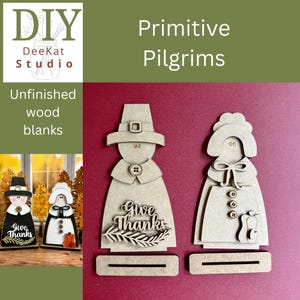 DIY Pilgrim Blanks: Thanksgiving Shelf Sitters, Unfinished Craft Kit