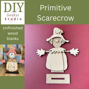 DIY Scarecrow Shelf Sitter Kit: Unfinished Fall Craft