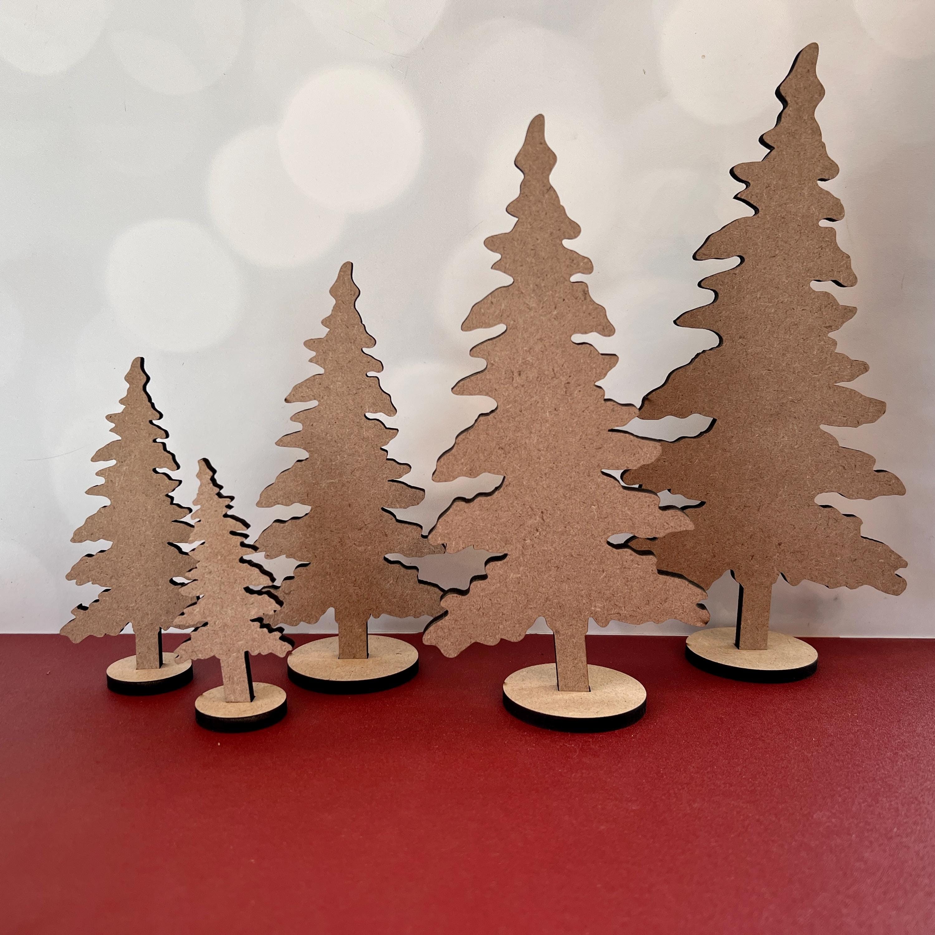 DIY Pine Trees, Wood Blank Trees in Five Sizes, Unfinished for Paint at ...