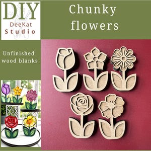DIY freestanding chunky flowers, five styles available, spring/summer decor paint party idea