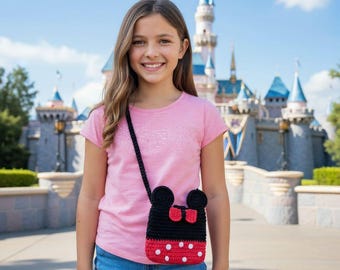 Handmade Crochet Minnie-Inspired Crossbody Bag | Toddler Purse