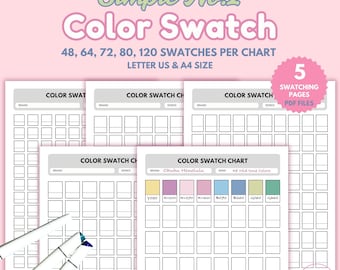Color Swatch Chart: Marker & Watercolor Testing (Printable PDF)