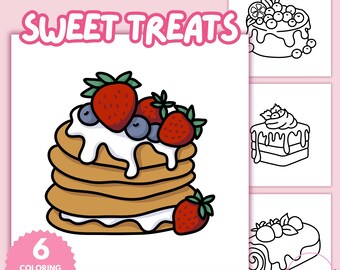 Sweet Treats Coloring Pages: Kawaii Food Art (Printable PDF)