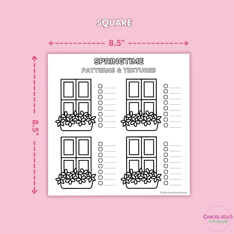Springtime Kawaii Coloring Practice Sheets: Marker Texture Chart (PDF ...