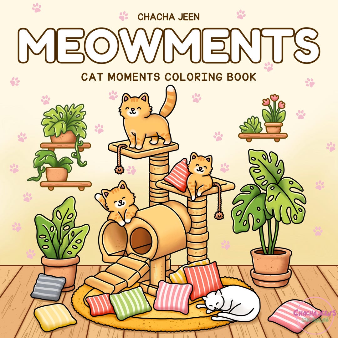 Cat Moments Coloring Pages , Cozy Meow Moments, Cute Cat Activities PDF ...