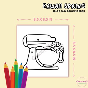 Kawaii Spring coloring pages, spring coloring book, cozy coloring pages, happy easter, cute bold easy coloring pages, coloring pages for adults and teens, Kawaii coloring pages, coloring books, hand drawn, Alcohol Markers, Coloring Pages PDF, Printable coloring Pages, digital download, instant download, Chachajeenscoloring