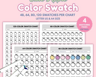 Apple Color Swatch Chart: 48, 64, 80, 120 Swatches (Printable PDF)