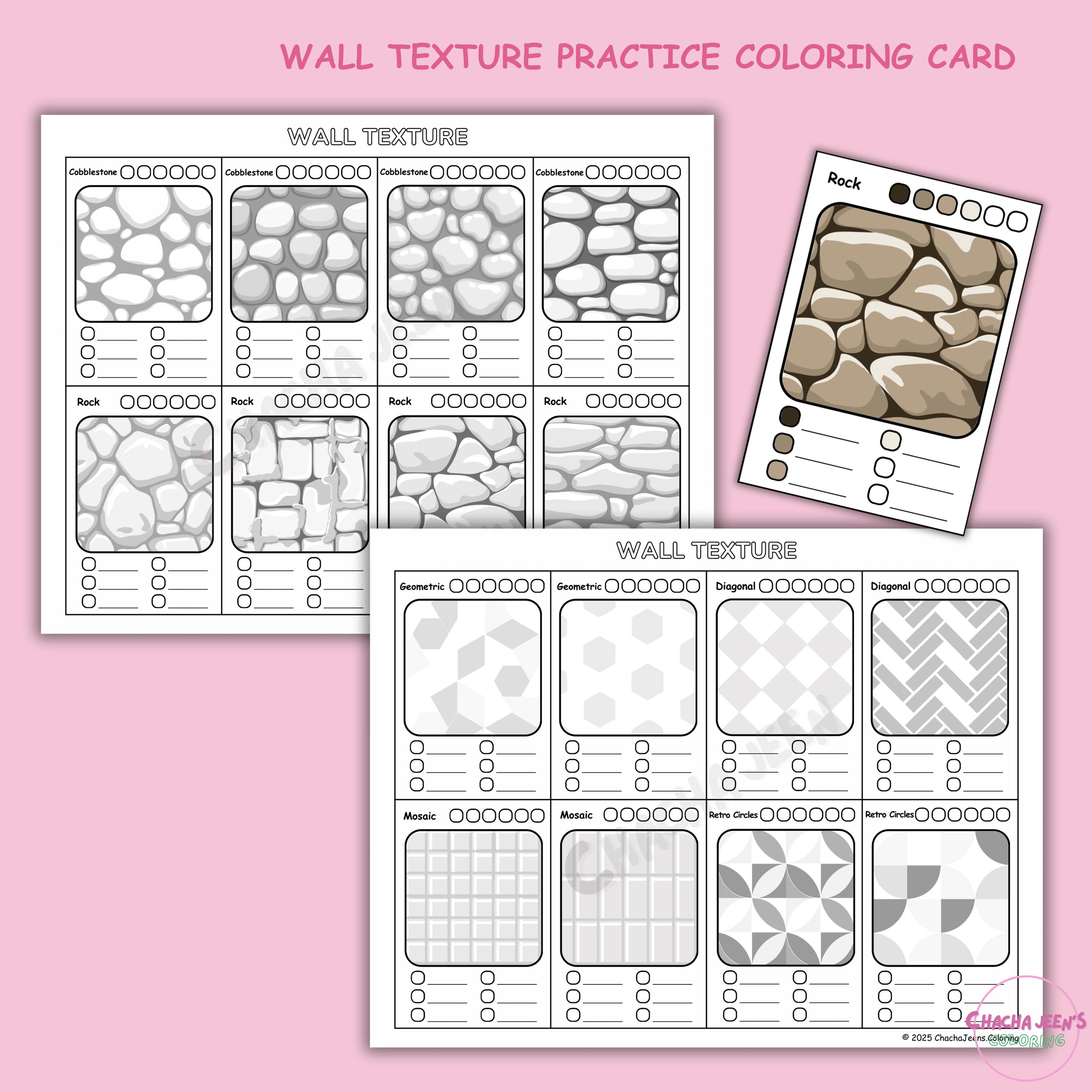 Wall Texture Coloring Cards, Alcohol Marker Practice (printable PDF) - Etsy