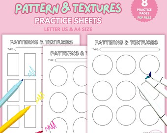 Marker Texture Practice Sheets: Swatch Color Chart (PDF)