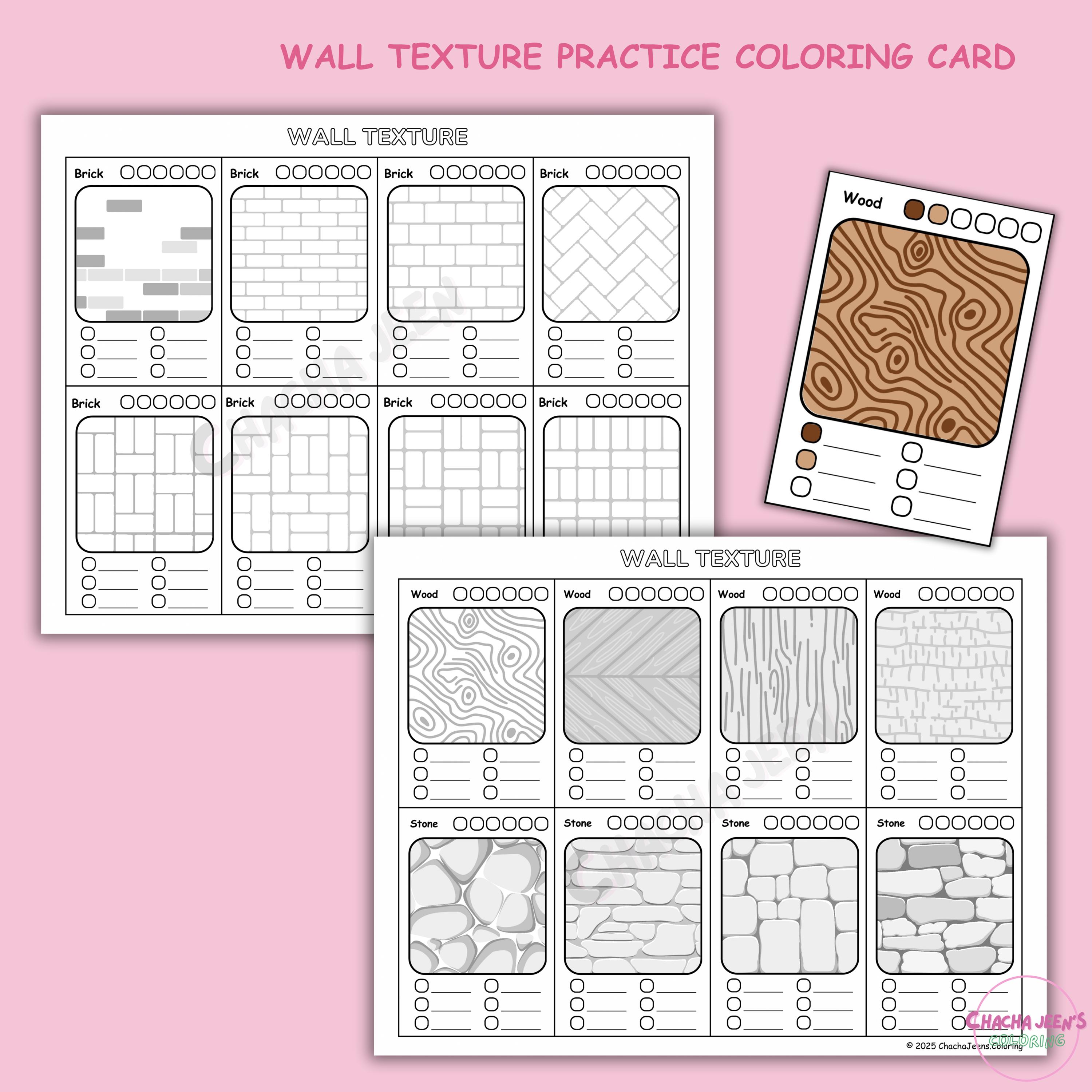 Wall Texture Coloring Cards, Alcohol Marker Practice (printable PDF) - Etsy