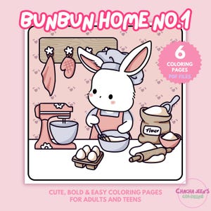 Comfy Home, Kawaii Cozy Coloring Pages for Adults | 6 Cute Aesthetic Printable Doodles | Relaxing & Fun Hand-Drawn Art for Instant Download