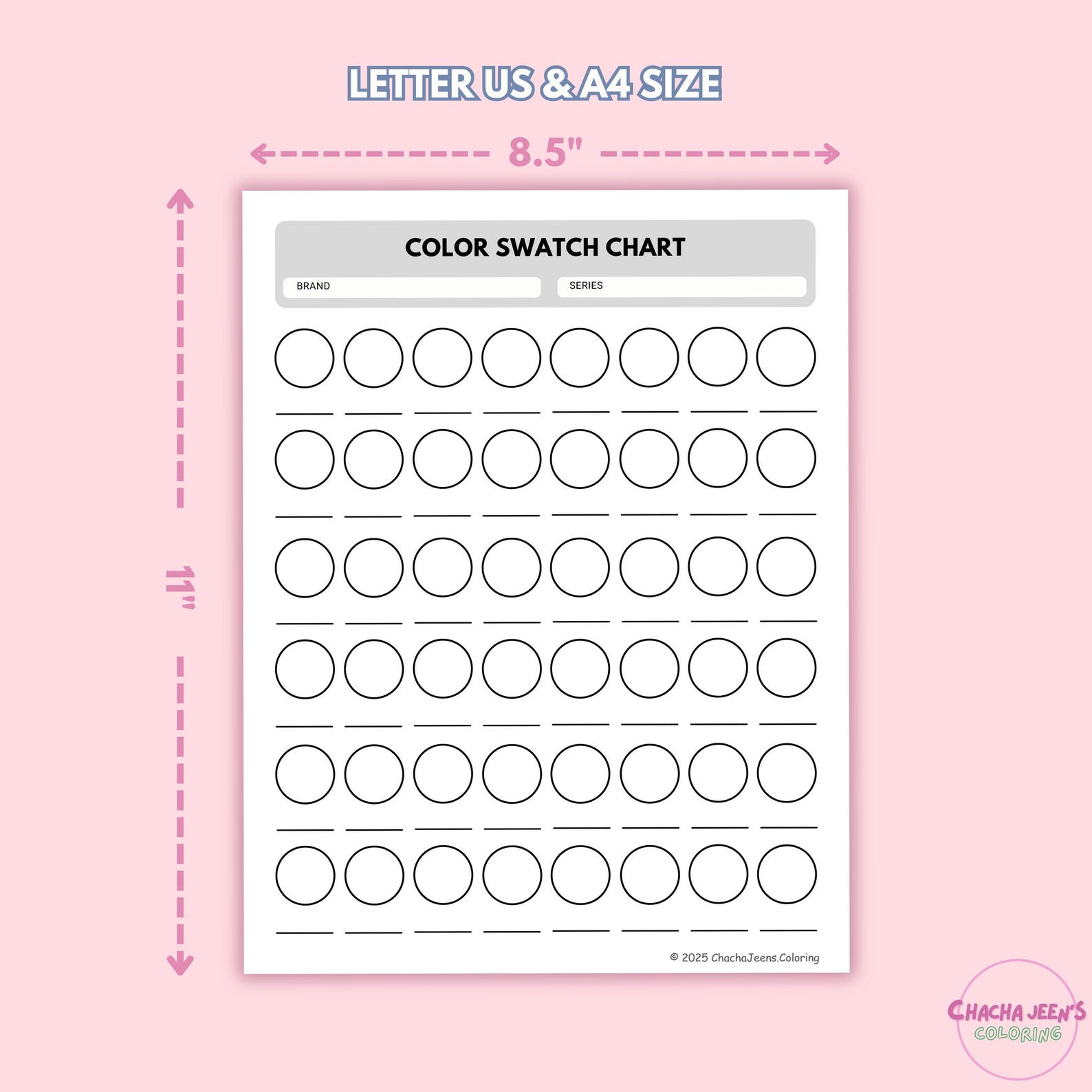 Color Chart 48 Fill In Color Swatch Chart: 48, 64, 80, 120 Swatches - Printable PDF - Etsy