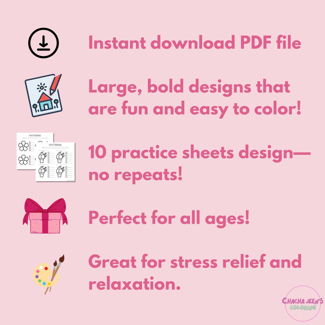 Springtime Kawaii Coloring Practice Sheets: Marker Texture Chart (PDF ...