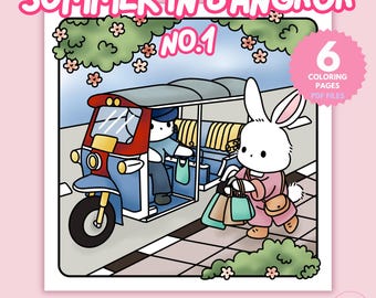 Bangkok Coloring Pages: Kawaii Landmarks & Festivals (PDF Download)