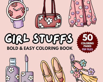 Girl Stuff Coloring Book: 50 Fashion Accessories Pages (PDF)