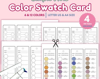 Blank Color Swatch Charts Sheets | Printable Color Swatch Card | DIY at ...