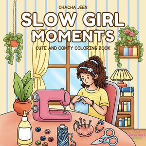 Cozy Girl Moments Coloring Pages for Teens Adults, Cute and Relaxing, Self-Care, Indoor Activities for Girls, Easy Printable Sheets, No3