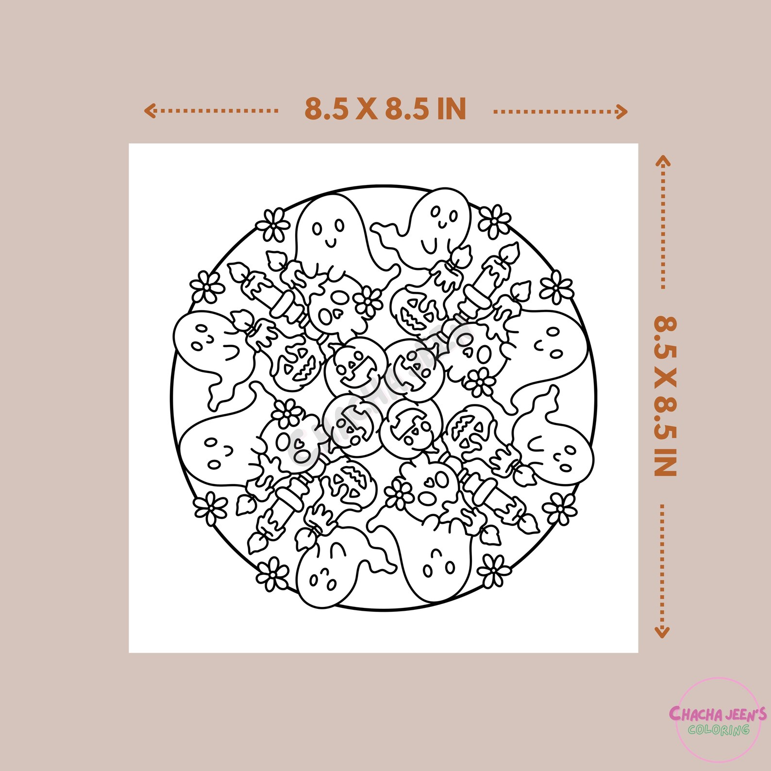 Spooky Mandala Coloring Pages: Haunted Halloween Mandala (PDF Download ...