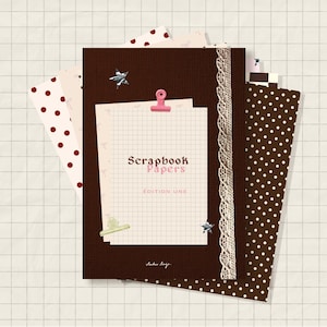 Scrapbook papers A5 - for journaling, scrapbooking, polka dots, pattern, sheets of papers, junk journal, 14 designs striped polka dot papers