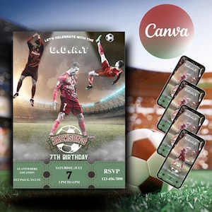 Ronaldo Birthday Invitation, CR7 invitation, Editable G.O.A.T Invitation, Canva Template, Soccer Birthday Invite, Soccerbirthday Invitation