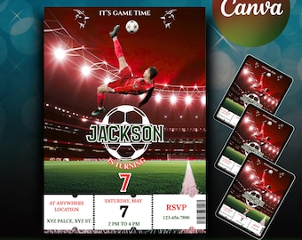 Ronaldo Birthday Invitation, CR7 invitation, Editable Ronaldo Invitation, Canva Template, Soccer Birthday Invite, Soccerbirthday Invitation