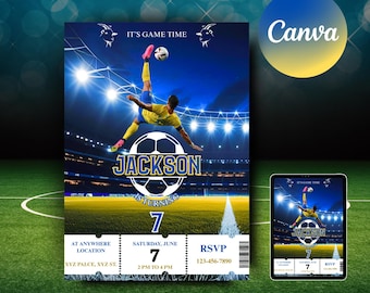 Ronaldo Al Nassr verjaardagsuitnodiging, CR7-uitnodiging, bewerkbare Ronaldo-uitnodiging, voetbal verjaardagsuitnodiging, voetbal verjaardagsuitnodiging