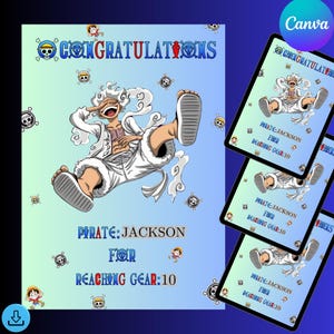 Faire-part d'anniversaire modifiable UNE PIÈCE | Personnalisez-le sur Canvas | Imprimable | Animés | Monkey D Luffy, téléchargement numérique
