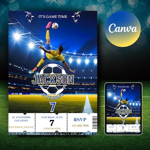 Ronaldo Al Nassr Birthday Invitation, CR7 invitation, Editable Ronaldo Invitation, Soccer Birthday Invite, Football birthday Invitation