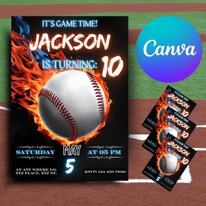 Base Ball Geburtstagseinladung, Sporteinladung, Sport-Geburtstagsfeier, Sport-Thema-Flyer, All-Star-Sport, Baseball, digitaler Download