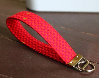 Red Fast Times checkered key fob key chain | Key Chain | Key Holder