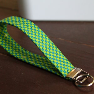 Green Fast Times checkered key fob key chain | Key Chain | Key Holder