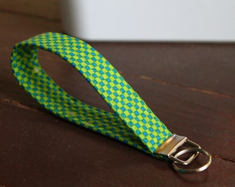 Green Fast Times checkered key fob key chain | Key Chain | Key Holder